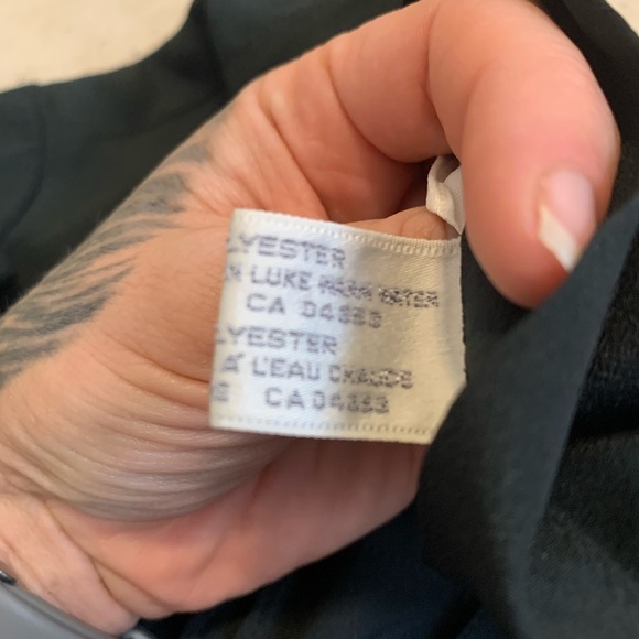 Vintage 1980s Rowie Black Pleated Midi Dress, Polyester Made in Hong Kong Medium - Picture 4 of 8